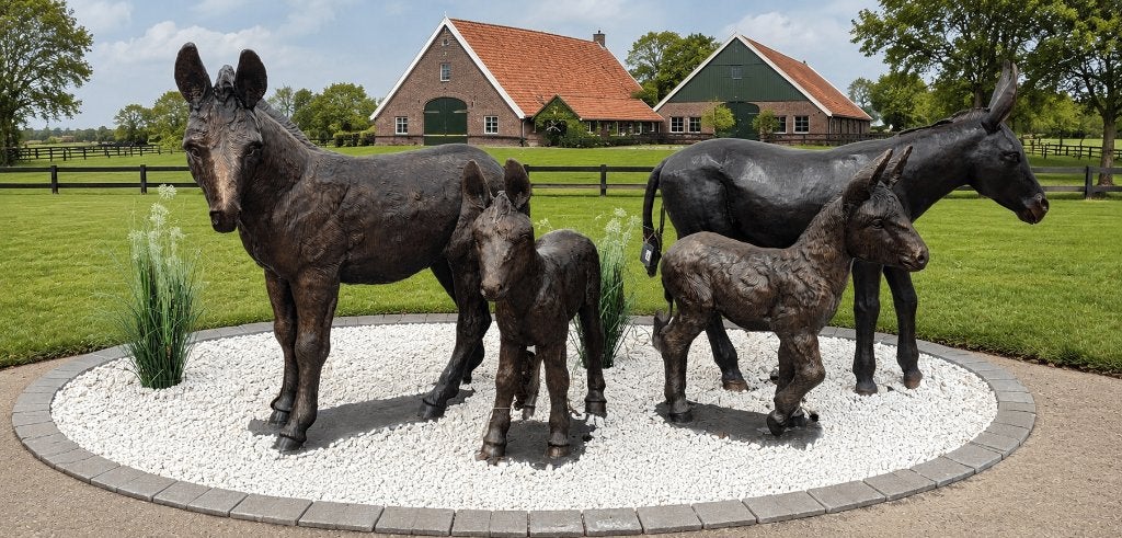 EZEL / BRONZEN TUINBEELDEN / Brons, Tuin en Terras, Dierenbeeld, Nieuw, Info@huisentuindecoratiemarie.nl, Huis en tuin decoratie marie