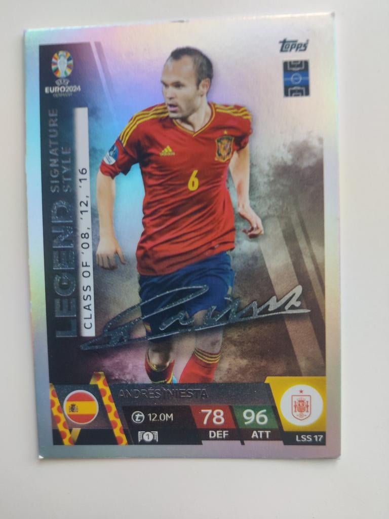 Andres Iniesta Topps Match Attax EURO 2024 Spelerskaart, Ophalen of Verzenden, Zo goed als nieuw, Buitenlandse clubs, Spelerskaart