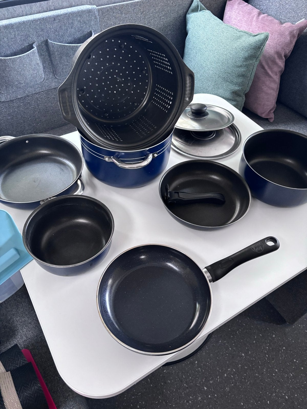 Pannenset met beschadigde handvatten, Overige materialen, Met deksel, Pannenset, Ophalen of Verzenden