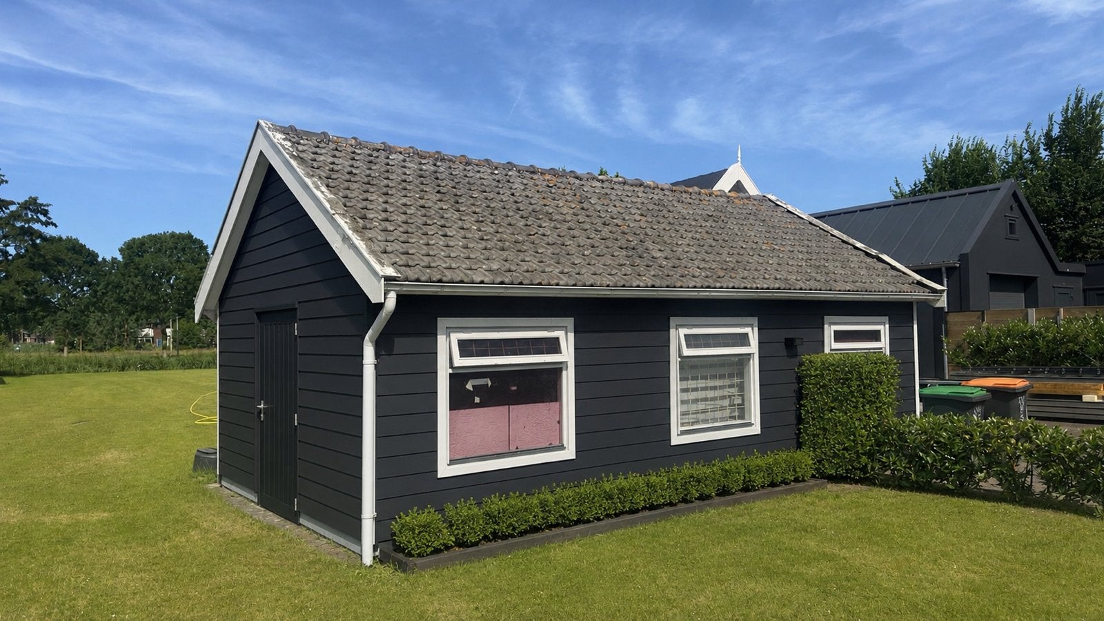 J&D Kruispan blauw gesmoord 54m2 - vintage dakpan, Ophalen, Gebruikt, Steen of Klei, 15 m² of meer
