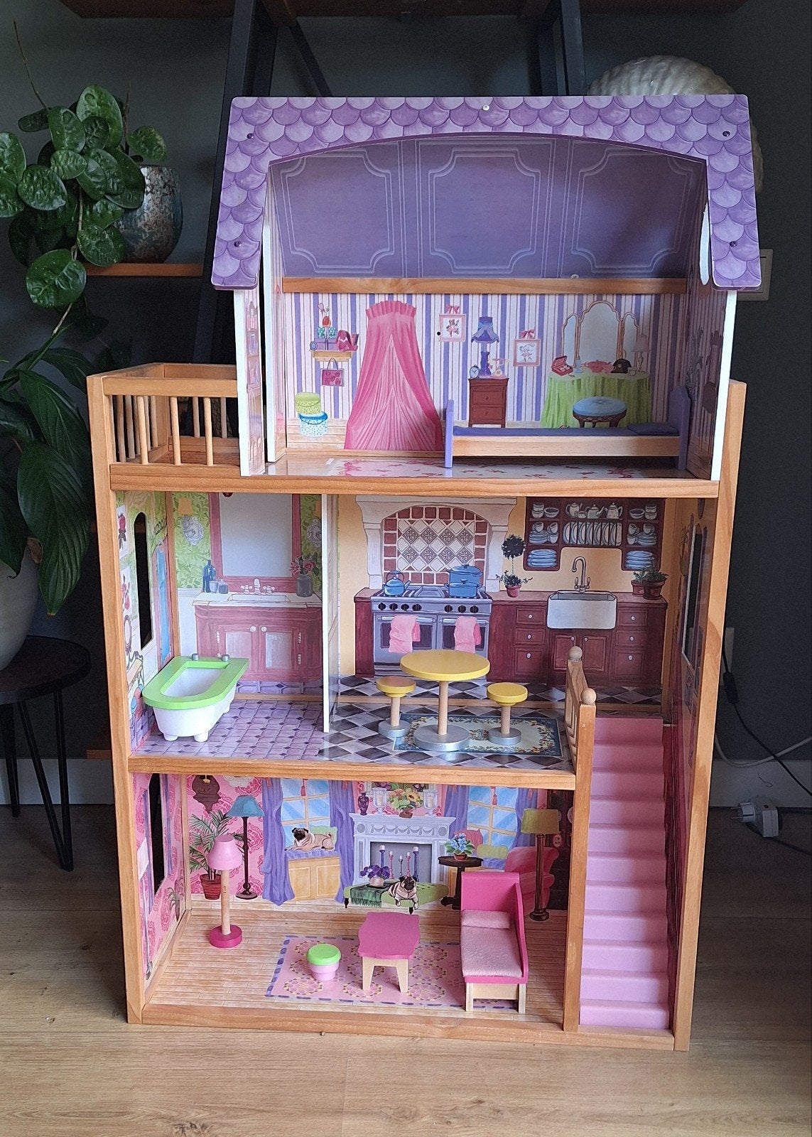 KidKraft Barbiehuis / poppenhuis met meubeltjes, Ophalen, Zo goed als nieuw, Poppenhuis