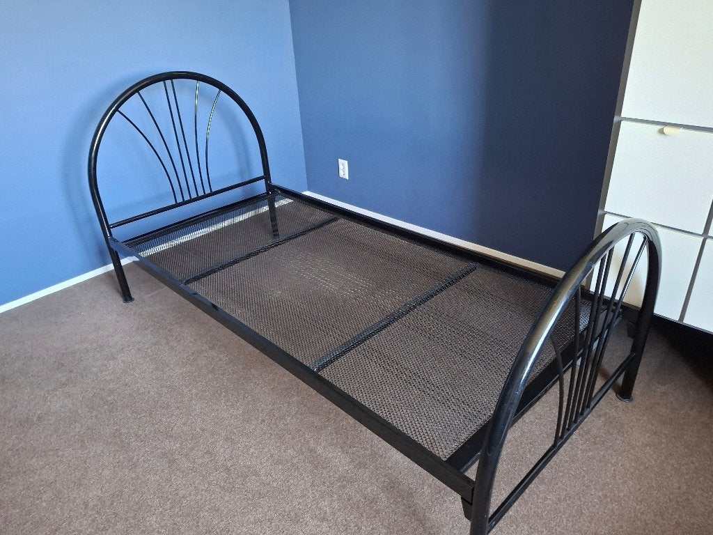 1 persoons Auping bed incl matras ZGAN, Huis en Inrichting, Ophalen, 90 cm, Eenpersoons, Zwart