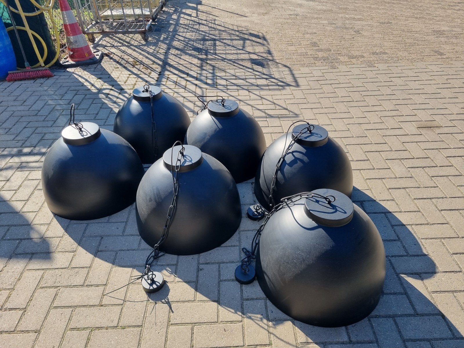 Zwarte lampenkappen met ketting - per stuk, Huis en Inrichting, Ophalen