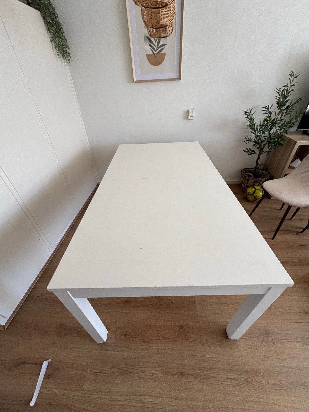 Uitschuifbare eettafel wit - ideaal voor kleine en grote rui, Huis en Inrichting, Tafels | Eettafels, Ophalen, Gebruikt, 50 tot 100 cm