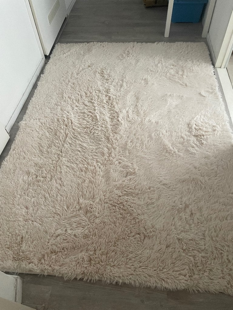 Zacht Vloerkleed  crème 140x200, Ophalen, Gebruikt, 100 tot 150 cm, 200 cm of meer