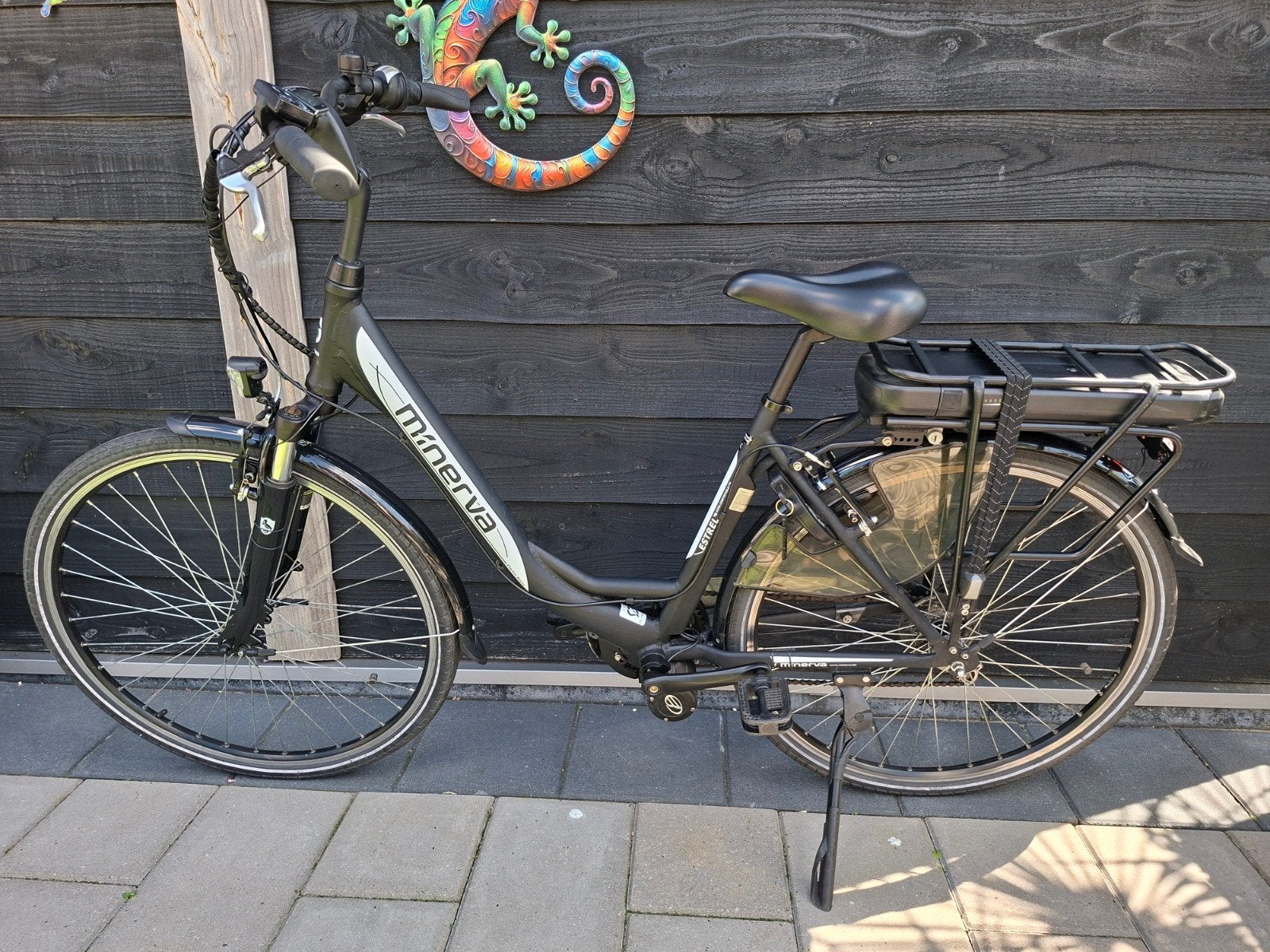 Minerva Estrel elektrische damesstadsfiets 49cm, 28 inch, Minder dan 10 versnellingen, Zo goed als nieuw, 50 tot 53 cm, Ophalen