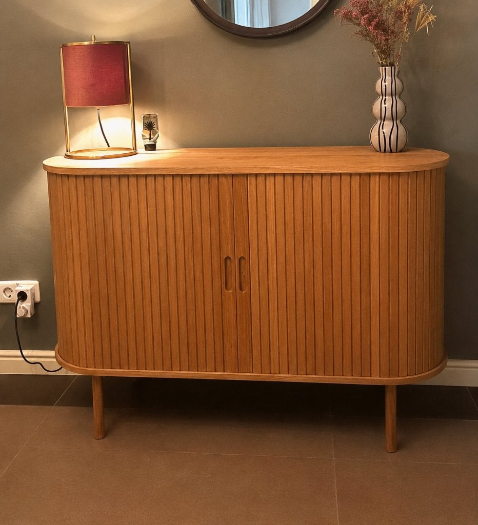 Dressoir, Ophalen, Japandi, 100 tot 150 cm, Eikenhout