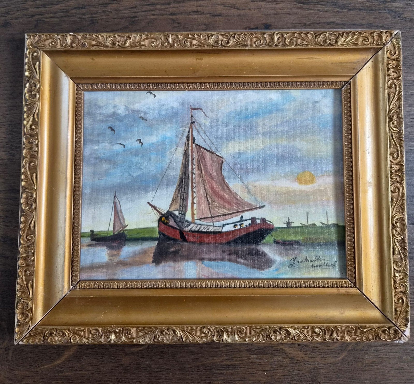 Schilderij, Antiek en Kunst, Oud hollands, Overige technieken, Ophalen, Ingelijst