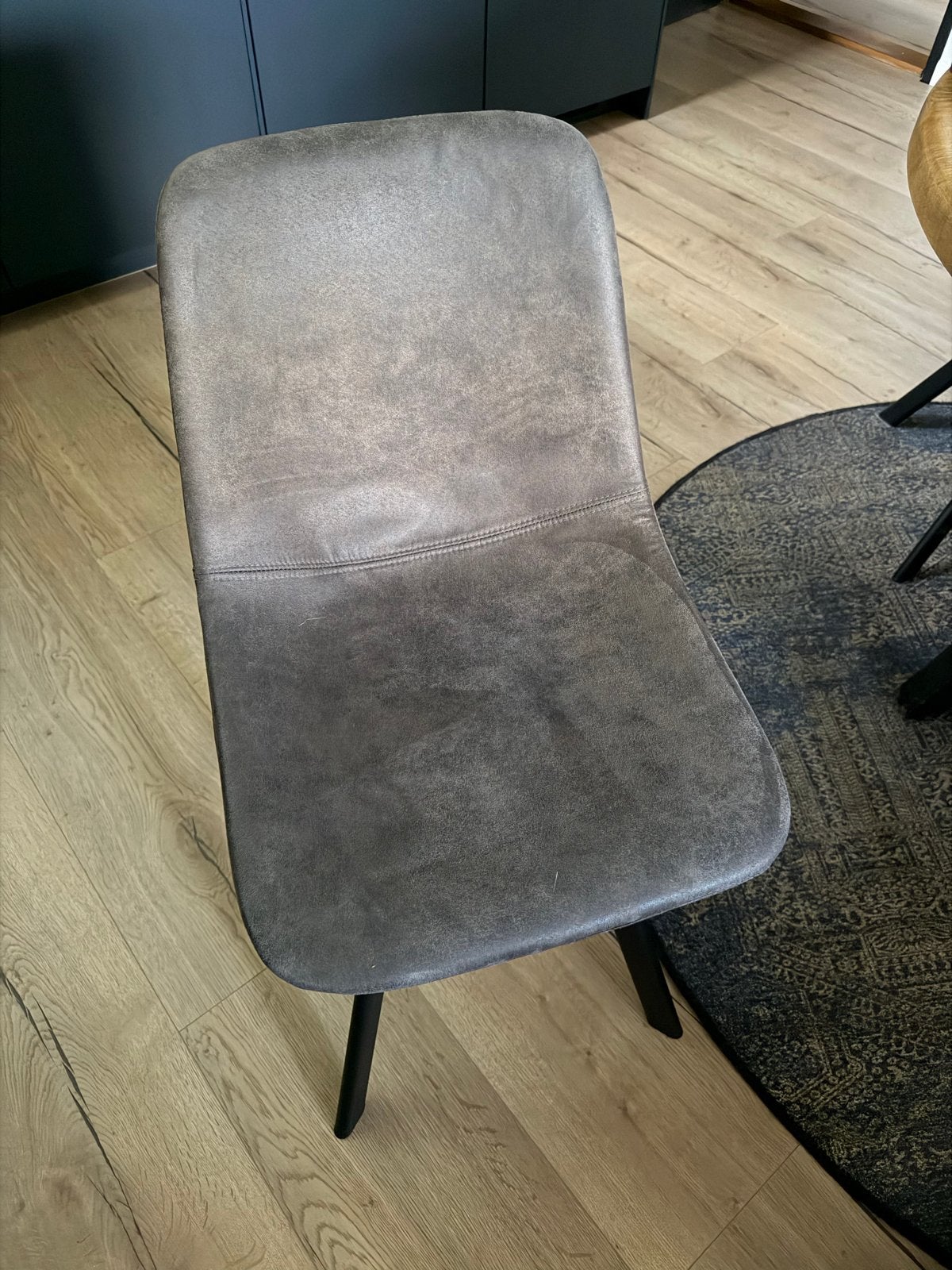 Set van 4 grijze eetkamerstoelen, Ophalen, Gebruikt, Vier, Stof