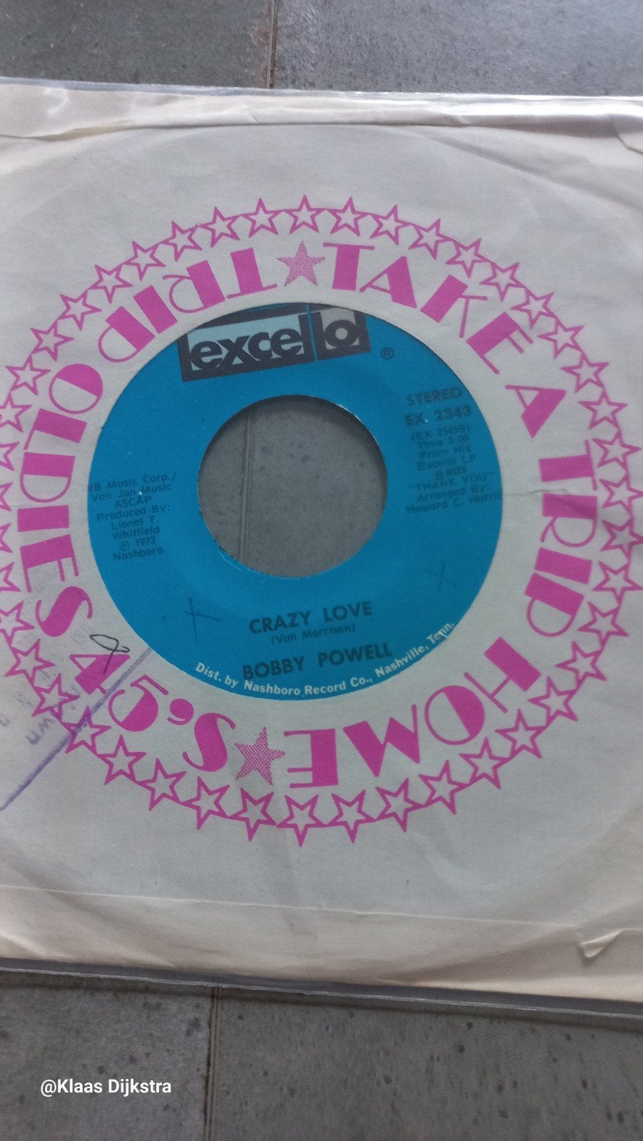 Bobby Powell - Crazy Love ), Cd's en Dvd's, Vinyl Singles, Ophalen of Verzenden, Gebruikt, 7 inch, R&B en Soul