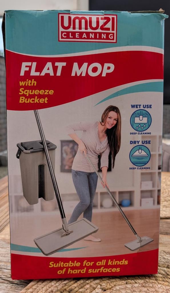 Umuzi Cleaning Flat Mop met Emmerset - Nieuw in Doos, Ophalen of Verzenden