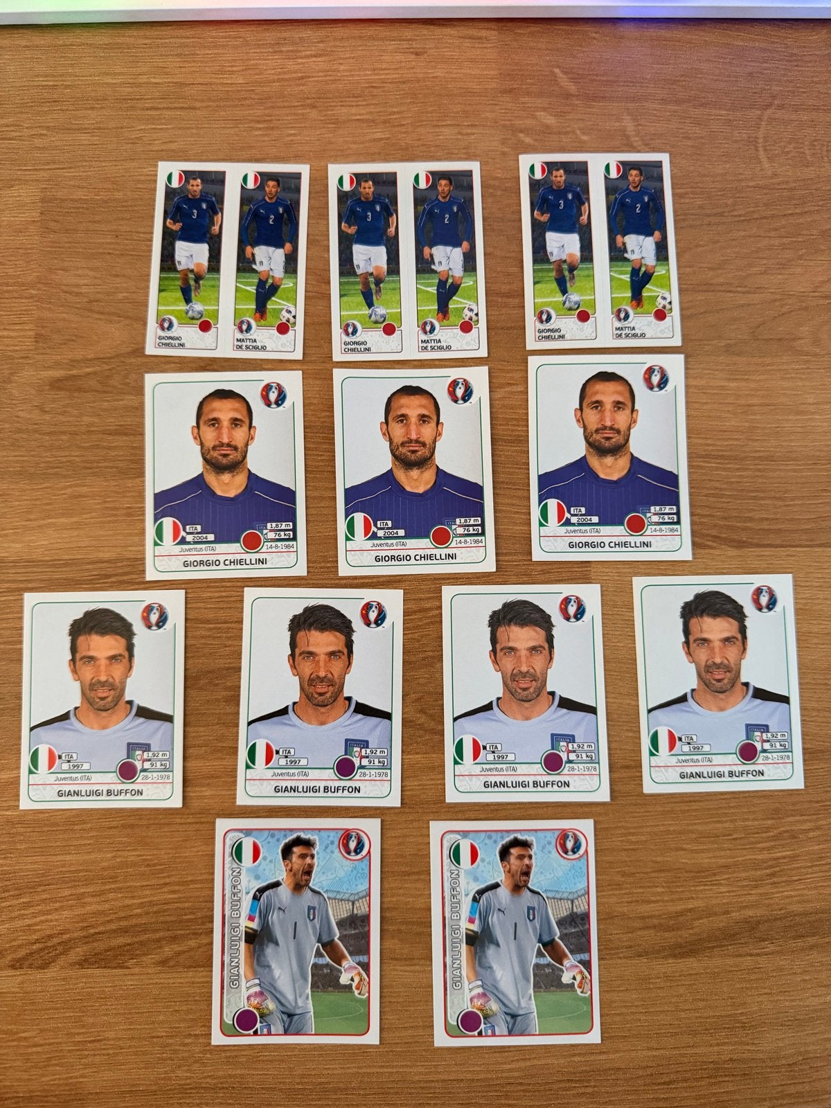 Panini UEFA Euro 2016 Italië stickers Buffon Chiellini, Ophalen of Verzenden, Gebruikt, Buitenlandse clubs, Poster, Plaatje of Sticker