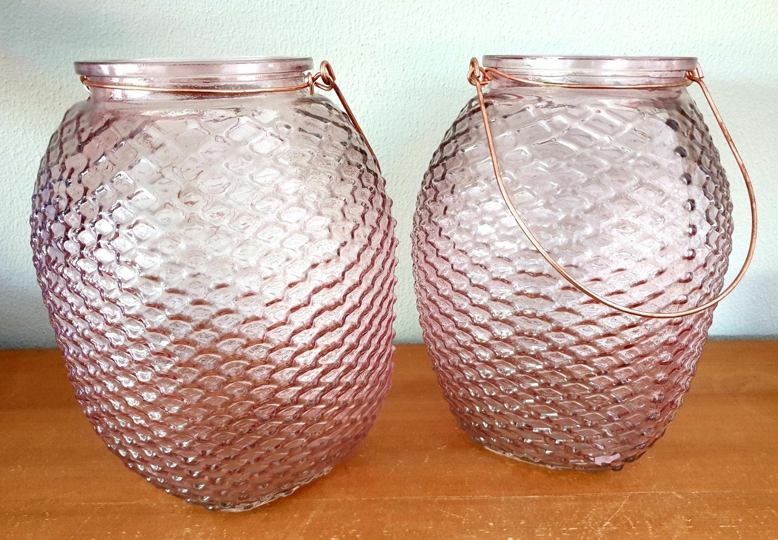 2 grote glazen vazen, windlichten of theelichthouders, 28 cm, Nieuw, Ophalen of Verzenden, Glas