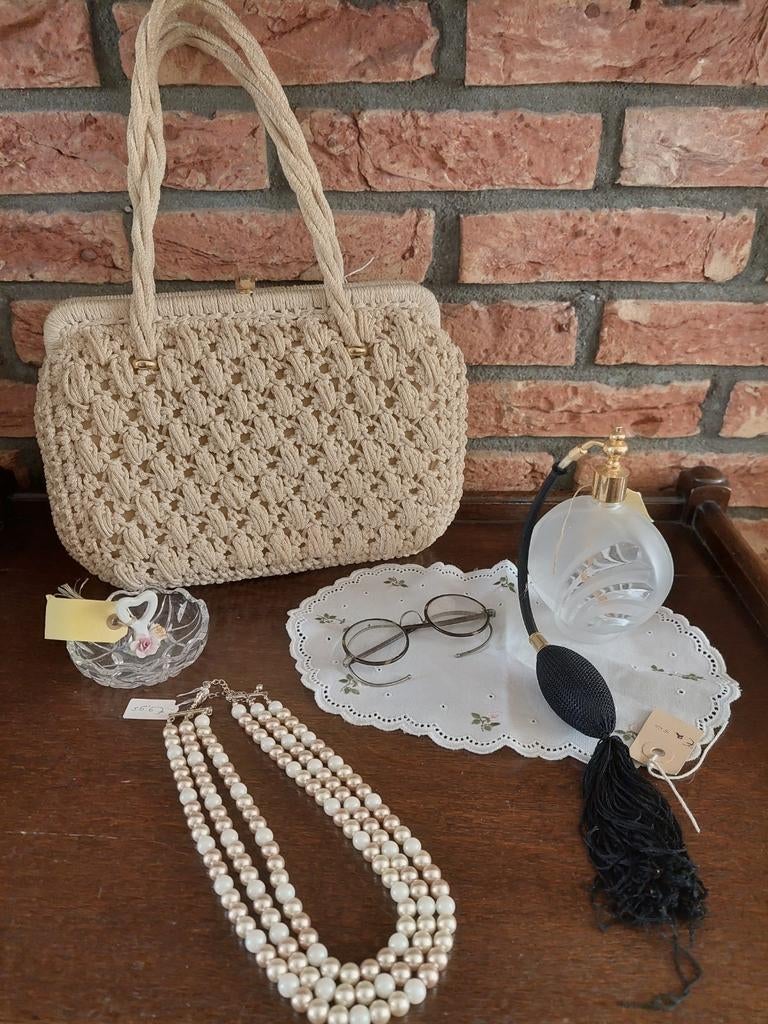 Vintage jaren 60 raffia handtas., Ophalen of Verzenden, Handtas