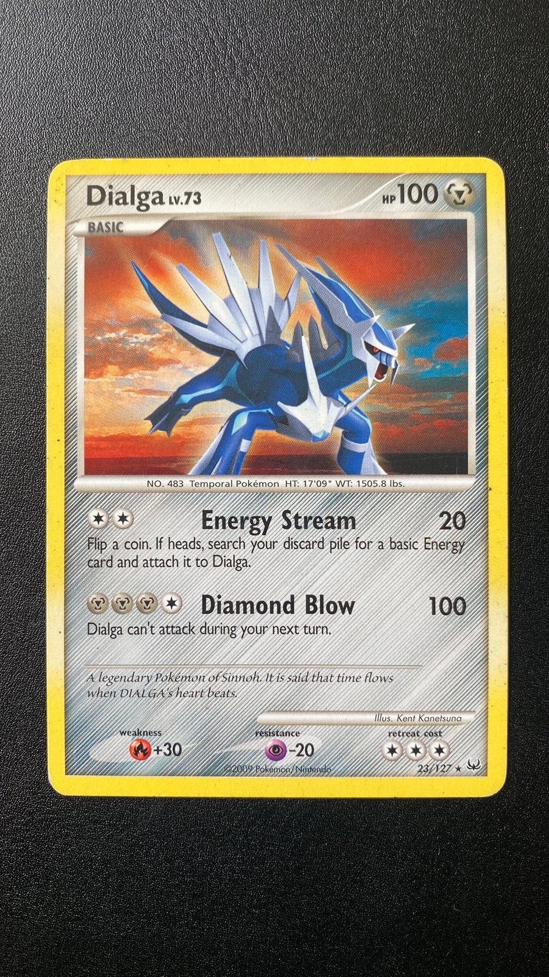 Pokemon dialga lv 73 23/127 platinum, Ophalen of Verzenden, Gebruikt, Losse kaart