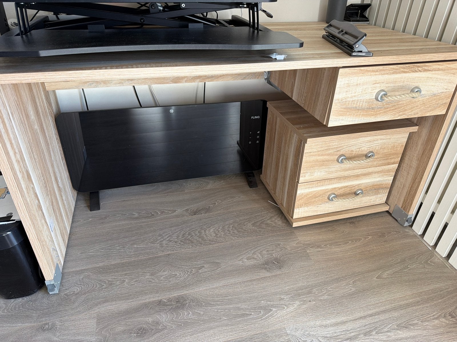 Bureau met ladeblok en nachtkastje - Gebruikt, Huis en Inrichting, Ophalen, Overige typen, Gebruikt, Met lades