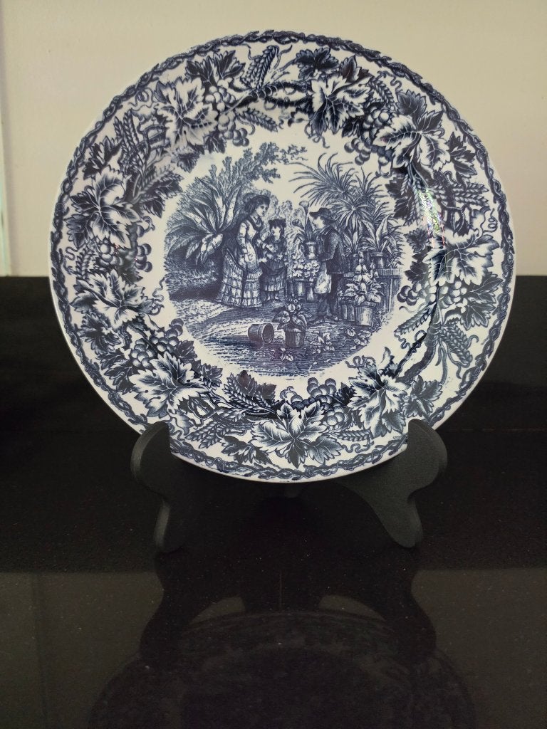 Blauw-wit wandbord Société Céramique Maastricht – 23,5 cm, Ophalen of Verzenden