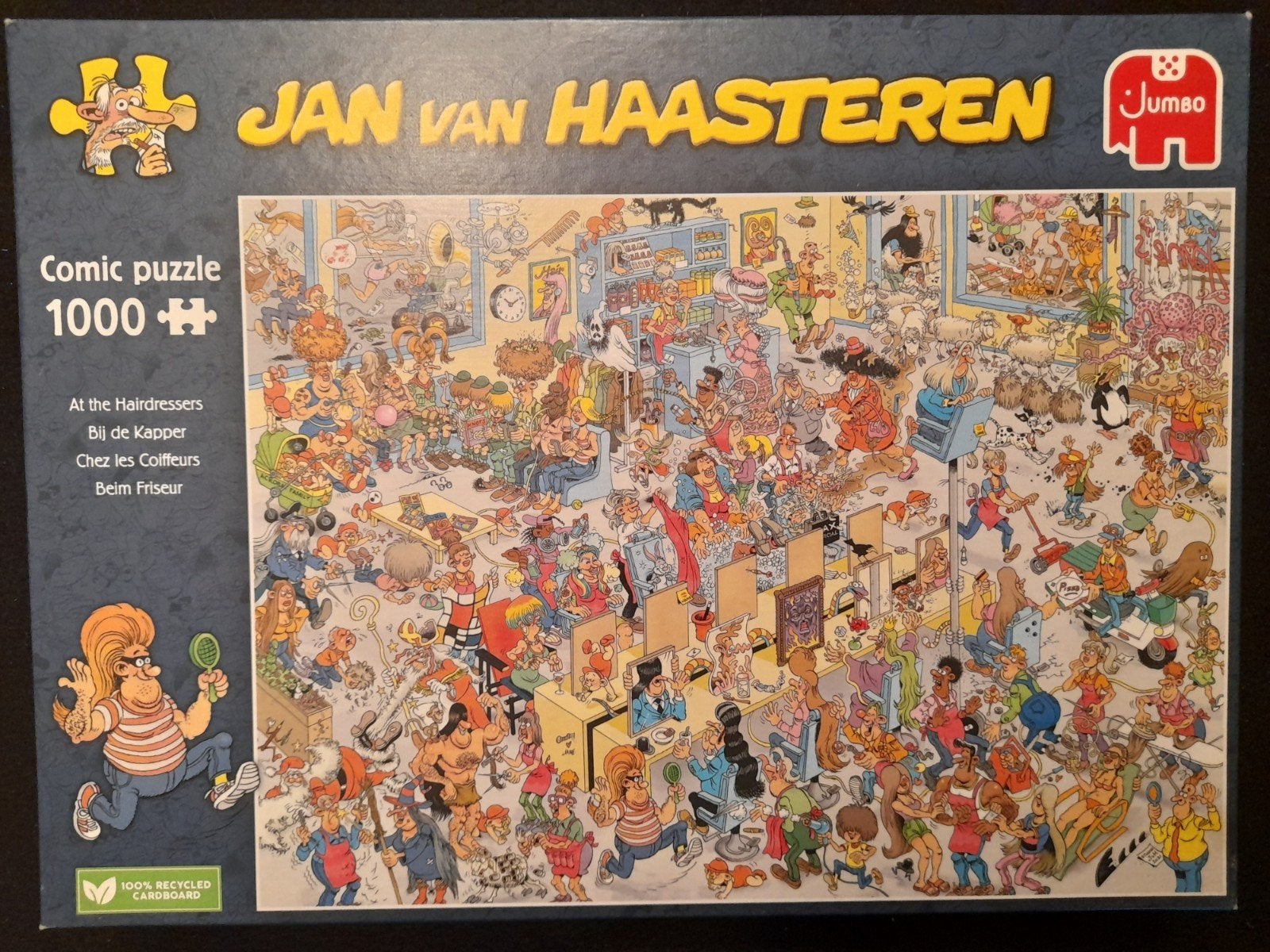 Puzzel Jan van Haasteren Bij de kapper 1.000 stukjes, Ophalen of Verzenden, 500 t/m 1500 stukjes, Zo goed als nieuw