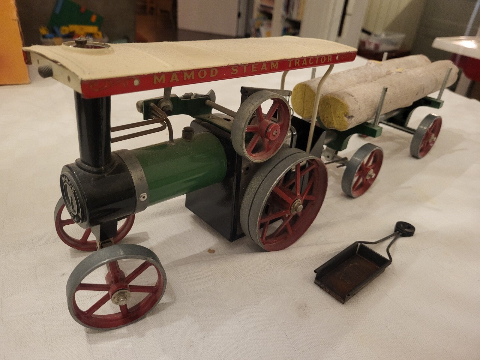 stoom trekker stoommachine met kar mamod, Verzenden, Gebruikt, Groter dan 1:32