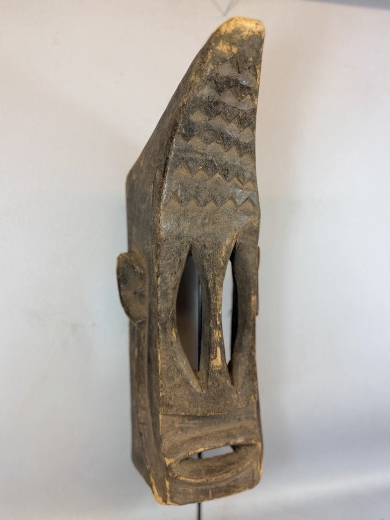 Vintage Afrikaans Masker - Houtsnijwerk, Hout, Bruin, Afrika, Masker