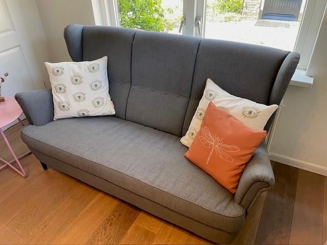 IKEA STRANDMON 2-zits loveseat – grijs – nette staat, Ophalen, Gebruikt, Tweepersoons, 75 tot 100 cm