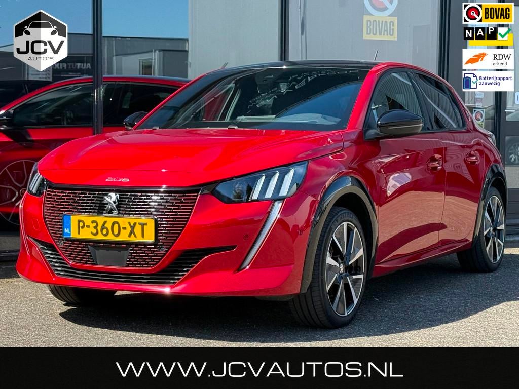 Peugeot E-208 EV GT 350 50 kWh CARPLAY/CRUISE/SOH 92%, 136 pk, Gebruikt, Adaptive Cruise Control, Leder en Stof