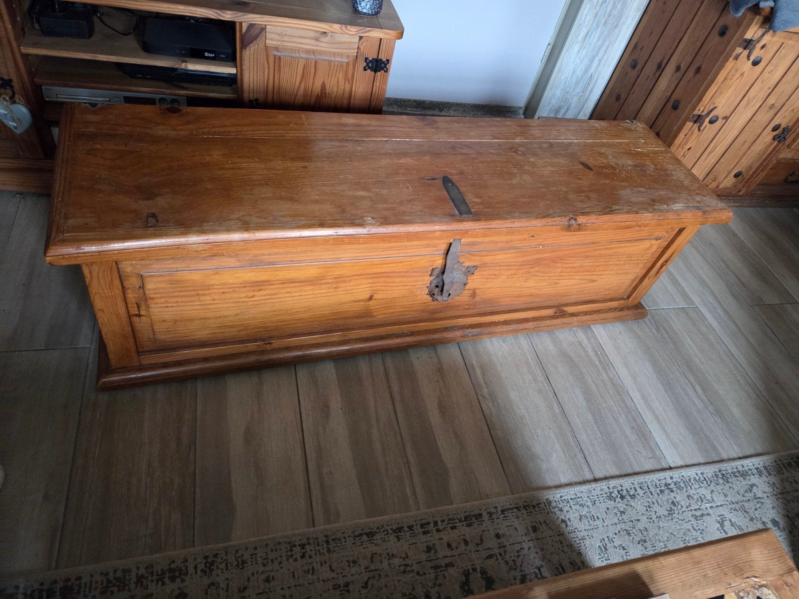 Prachtige Antieke Grenen Dekenkist XL (160 cm), Huis en Inrichting, Ophalen, Minder dan 50 cm, Gebruikt, 150 tot 200 cm