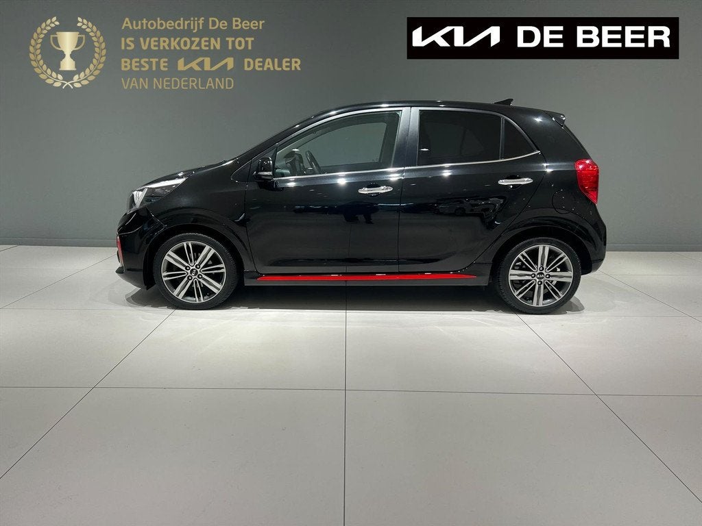 KIA Picanto 1.0 T-GDi 100pk 5-zits GT-Line afn. Trekhaak, Auto's, 12 maanden, Gebruikt, 920 kg, Zwart