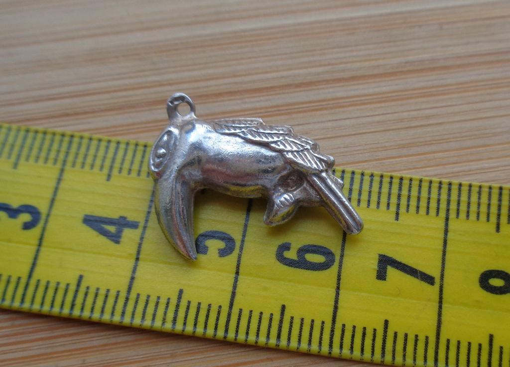 zilveren vintage bedel grote vogel [011], Overige merken, Verzenden, Zo goed als nieuw, 1 bedel