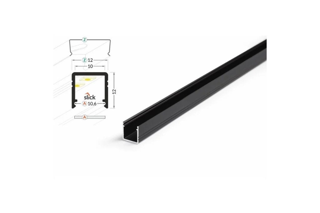 LED Alu Profiel 10mm zwart eloxiert voor Woodupp, Ophalen, Nieuw