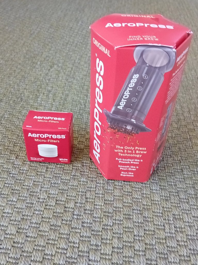 AeroPress Original Koffiezetapparaat met Micro-Filters, Witgoed en Apparatuur, Overige modellen, 10 kopjes of meer, Nieuw, Gemalen koffie