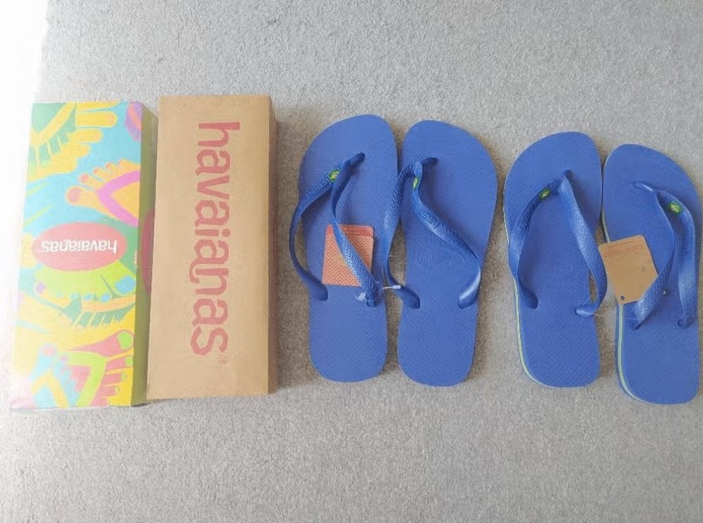 Havaianas Brasil Marine Blue Eur maat 43/44 en 45/46 nieuw, Blauw, Nieuw, Ophalen of Verzenden