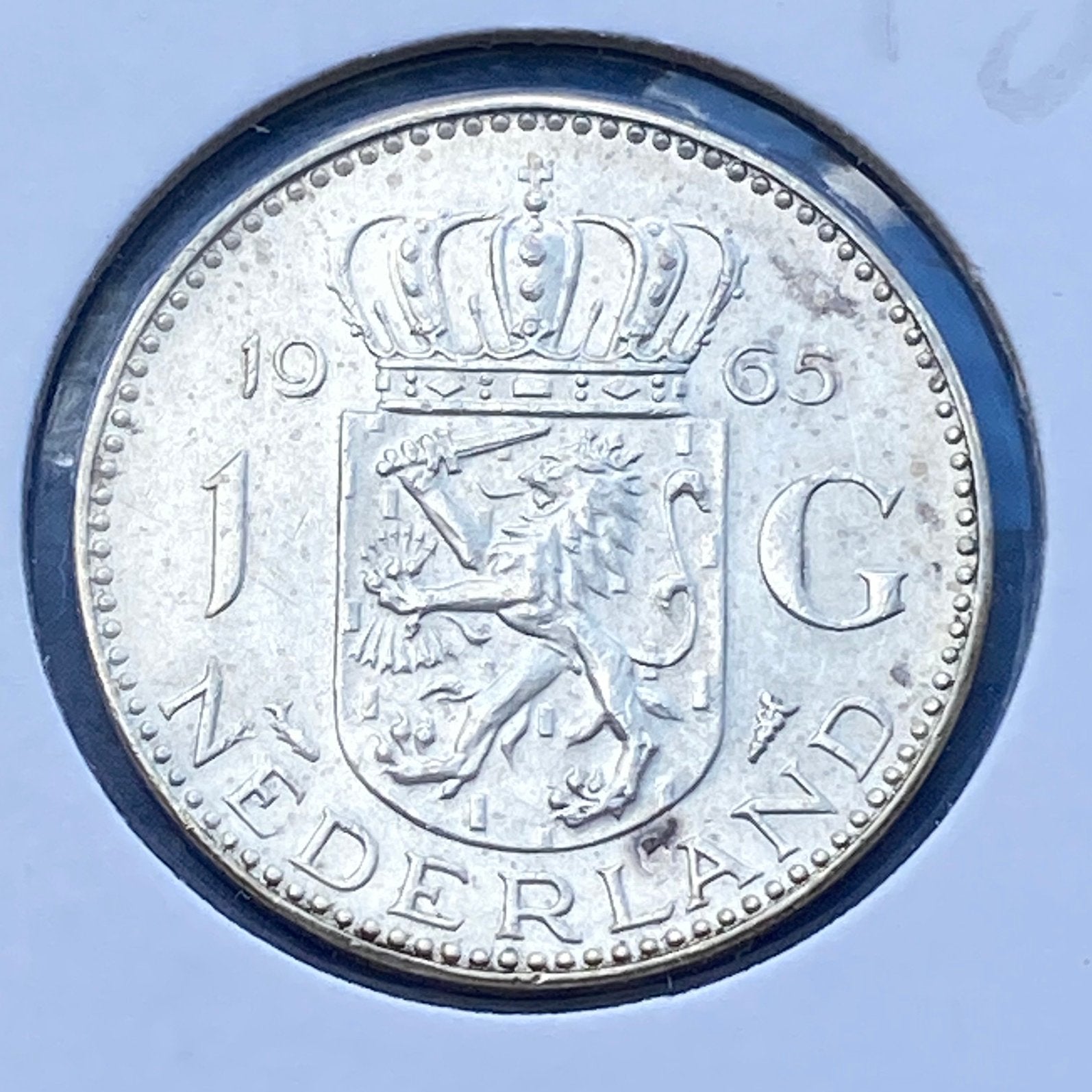 1 Gulden Zilver uit 1965 van Juliana, 1 gulden, Koningin Juliana, Verzenden, Zilver