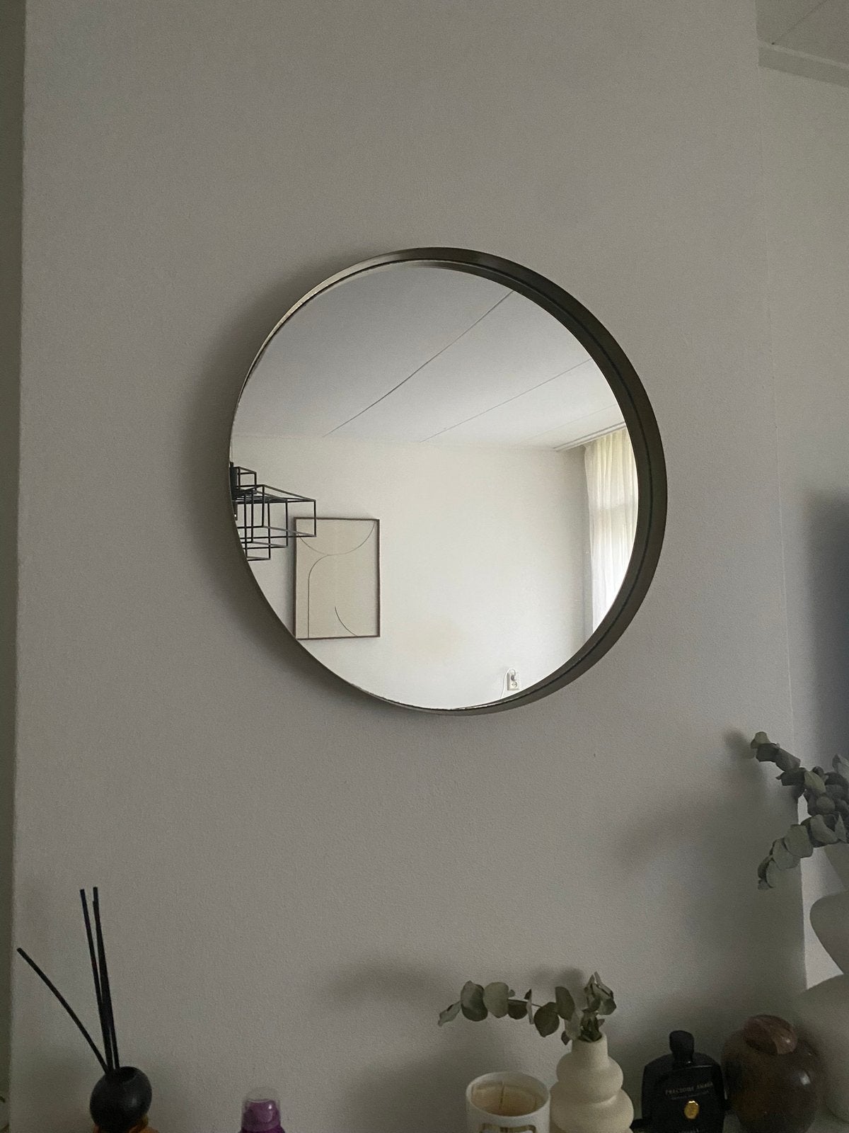 Westwing gouden ronde spiegel - 51cm, Ophalen, Rond, Zo goed als nieuw, Minder dan 100 cm