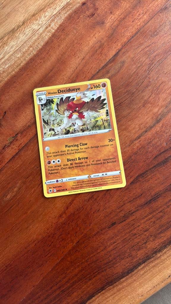 Hisuian Decidueye 082/189 Holo, Verzenden, Zo goed als nieuw, Losse kaart
