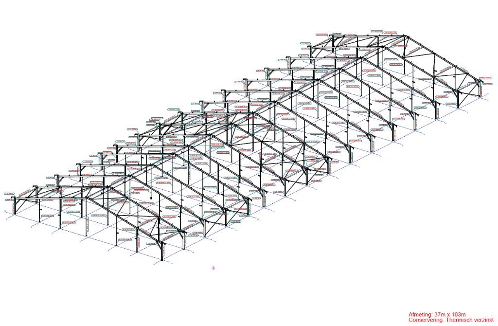 opslagloods, staalconstructie, stal, stalling, Ophalen, Gebruikt