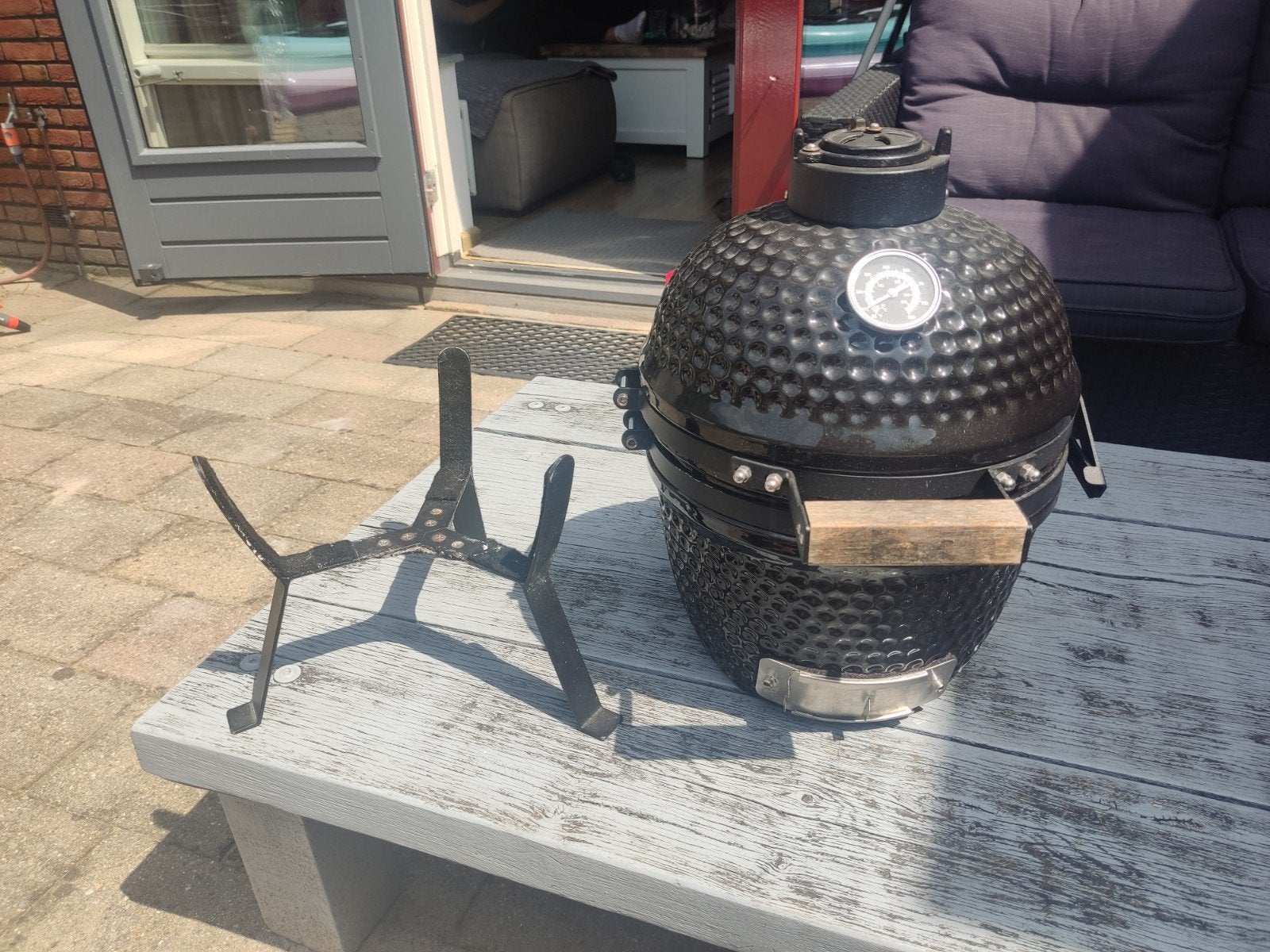 Compacte Kamado BBQ met onderstel, Ophalen, Gebruikt, Onbekend
