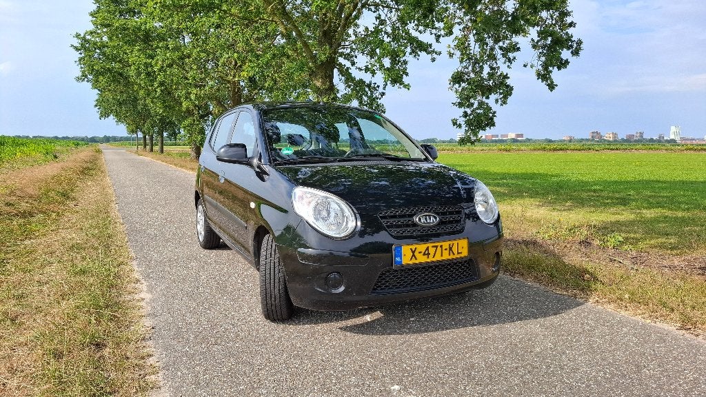 Kia Picanto 1.1 2010 Zwart, Auto's, Zwart, 4 cilinders, Alcantara, Zwart