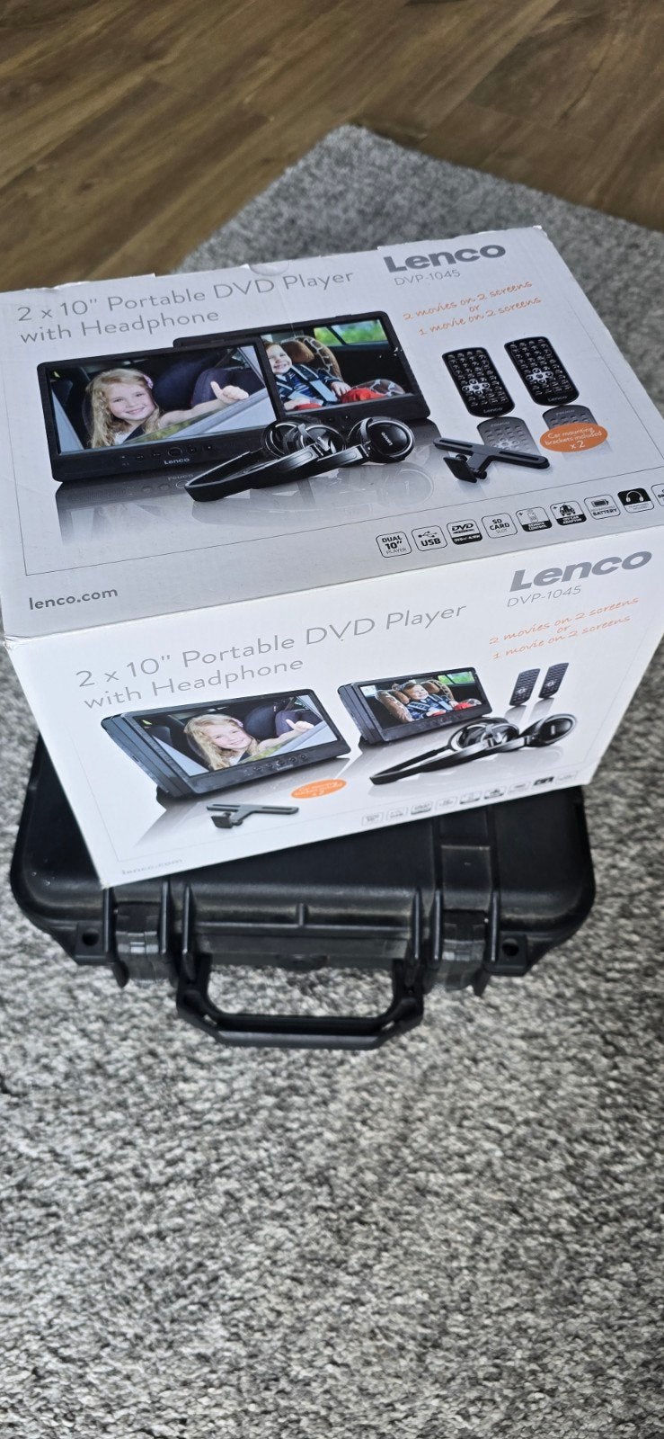 Lenco DVP-1045 auto DVD-speler met 2 schermen, Ophalen of Verzenden, Zo goed als nieuw, Overige merken