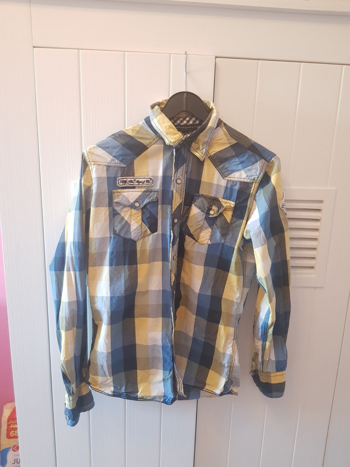 Blouse van 55 Stage & Co, maat S, Kleding | Heren, Overhemden, Gedragen, Halswijdte 38 (S) of kleiner, Geel, Ophalen of Verzenden