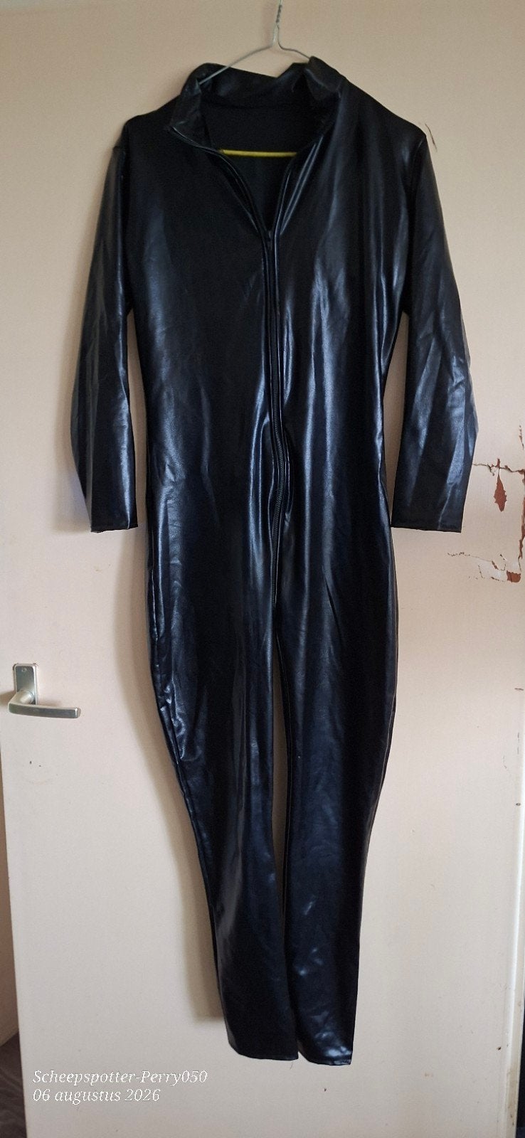 Wetlook Full Suit - Maat S/M - Amper gedragen, Kleding | Dames, Jumpsuits, Zwart, Ophalen of Verzenden, Maat 36 (S), Merkloos