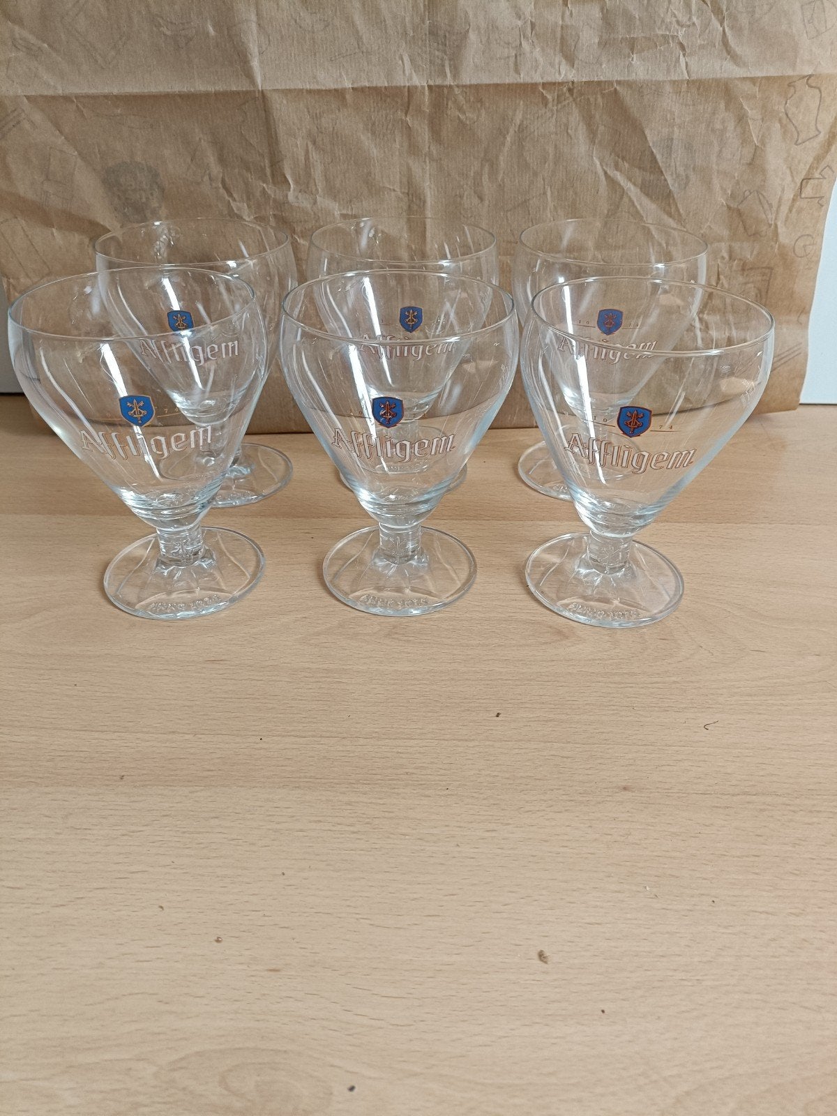 6 Affligem glazen 0,3l, Ophalen of Verzenden, Zo goed als nieuw, Glas of Glazen, Overige merken