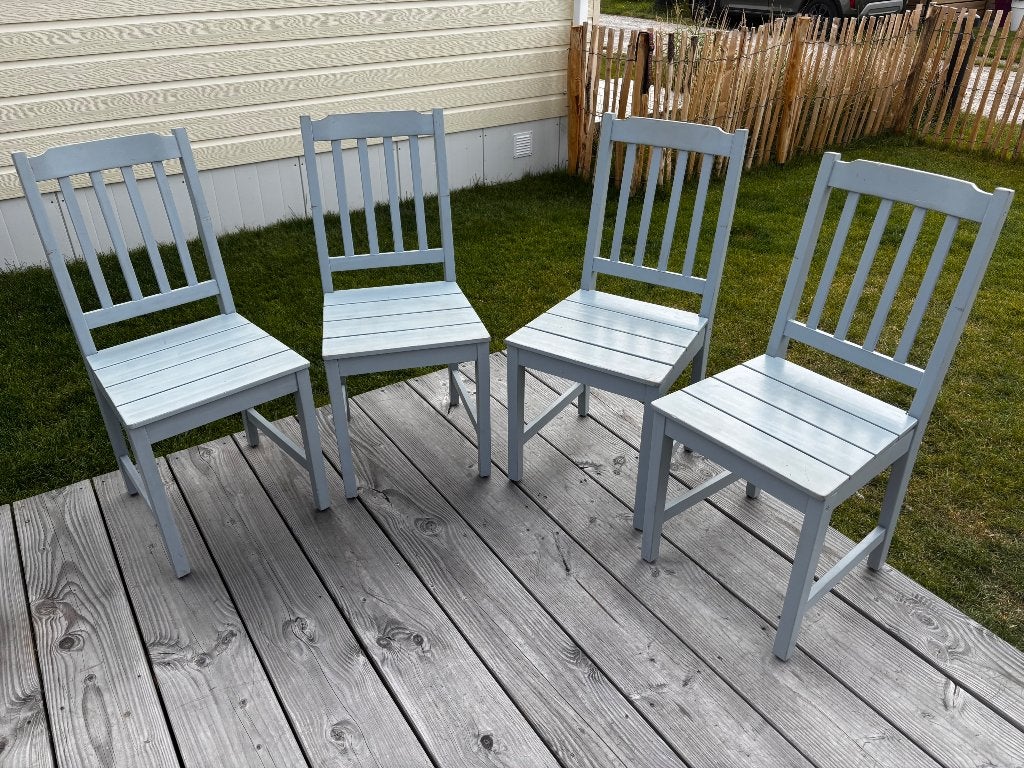 Houten Stoel Turkoois Ibiza Stil Hippie-chic, Ophalen, Gebruikt, Overige kleuren, Vier