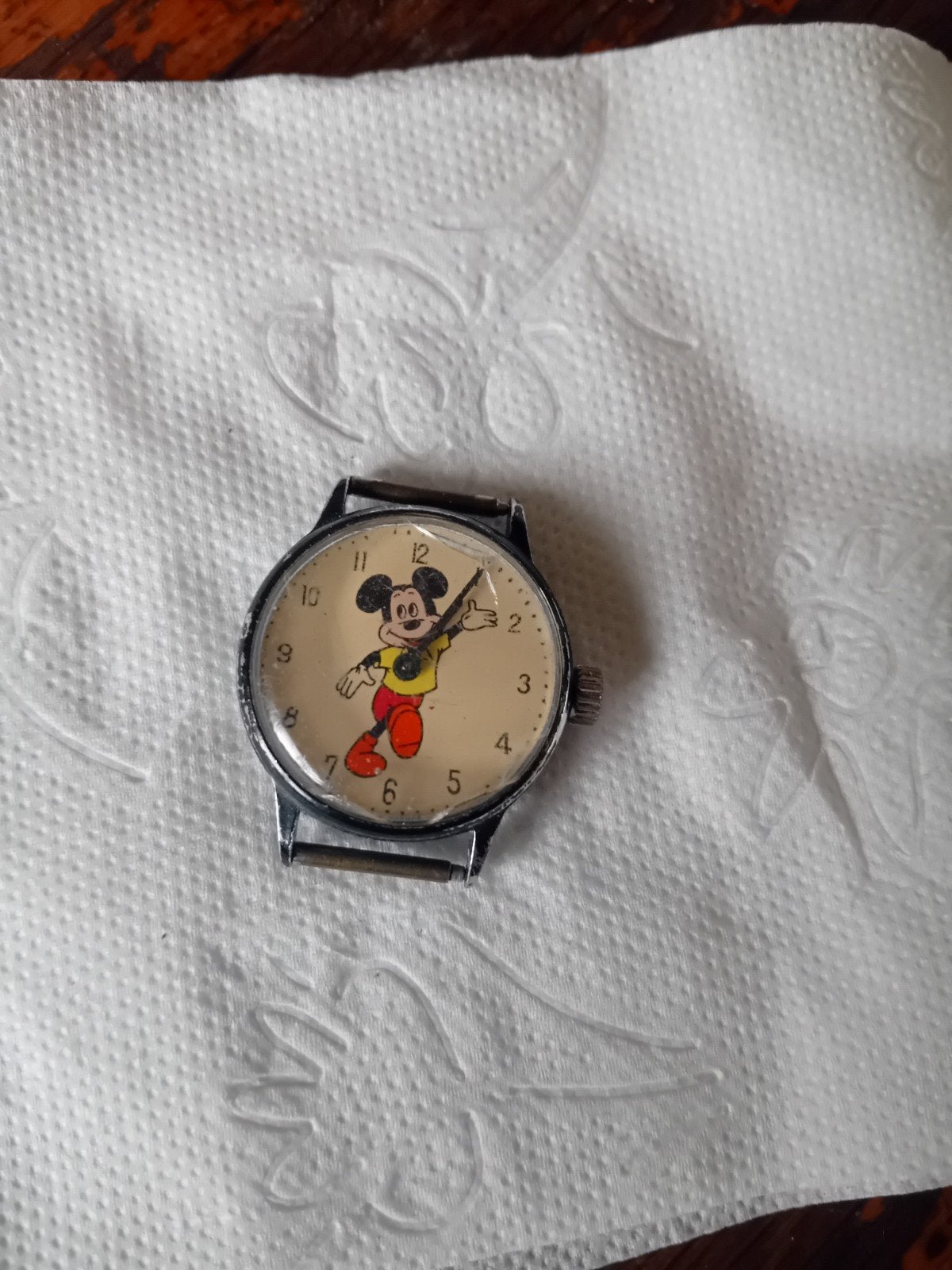 Vintage Mickey Mouse Horloge (Jaren 70) – Avronel Exclusif –, Ophalen, Staal, Overige merken, 1930 tot 1960
