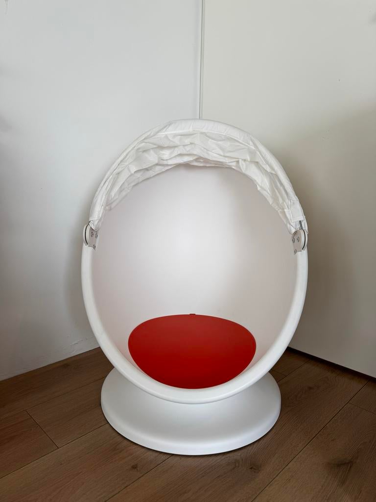 IKEA PS LÖMSK draaifauteuil - Wit/Rood, Huis en Inrichting, Stoelen, Ophalen, Kunststof, Gebruikt, Wit