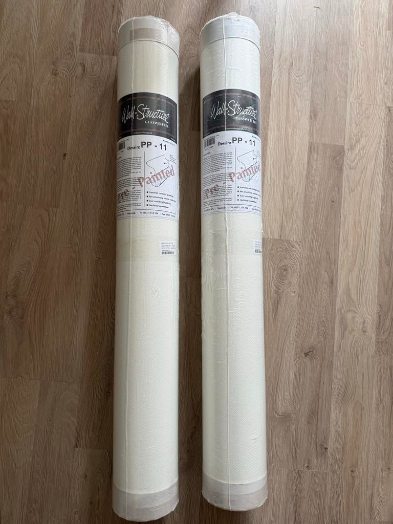 2 rollen Intervos Wall-structure glasweefsel NIEUW, Ophalen, Wit