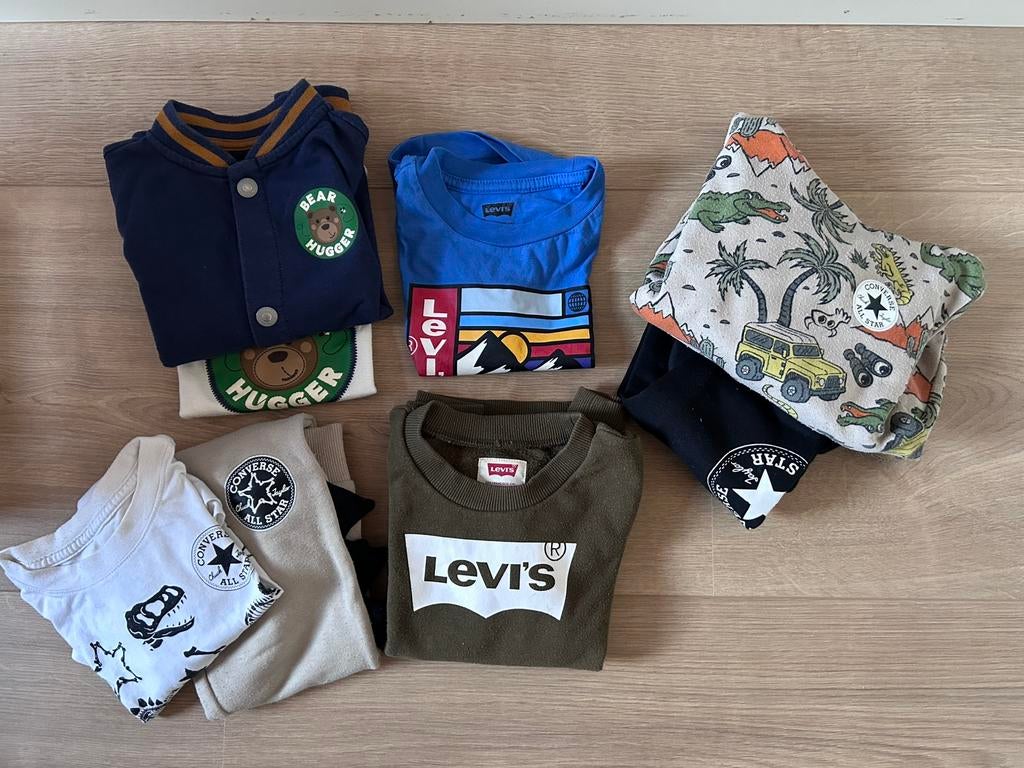 Jongens merkkleding set maat 98 Levi’s Converse, Ophalen of Verzenden, Zo goed als nieuw