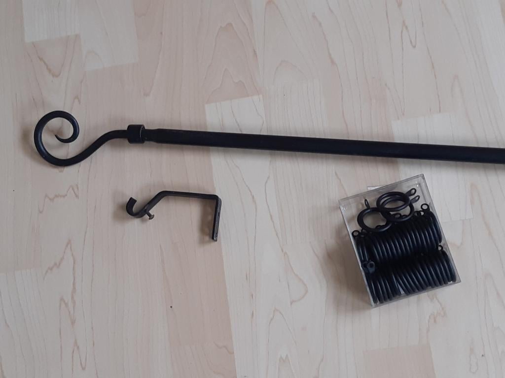 Smeedijzeren Gordijnroede zwart - 16mm - 138-238cm, Ophalen, Gebruikt, Zwart, Landelijk