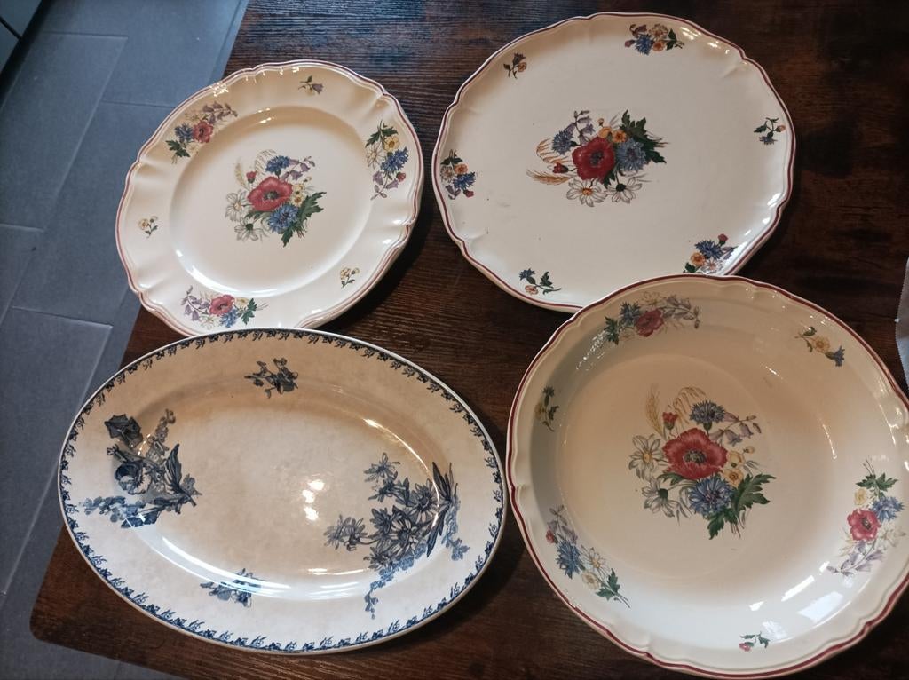 Antieke Franse Schalen - Digoin Sarreguemines Agreste, Ophalen
