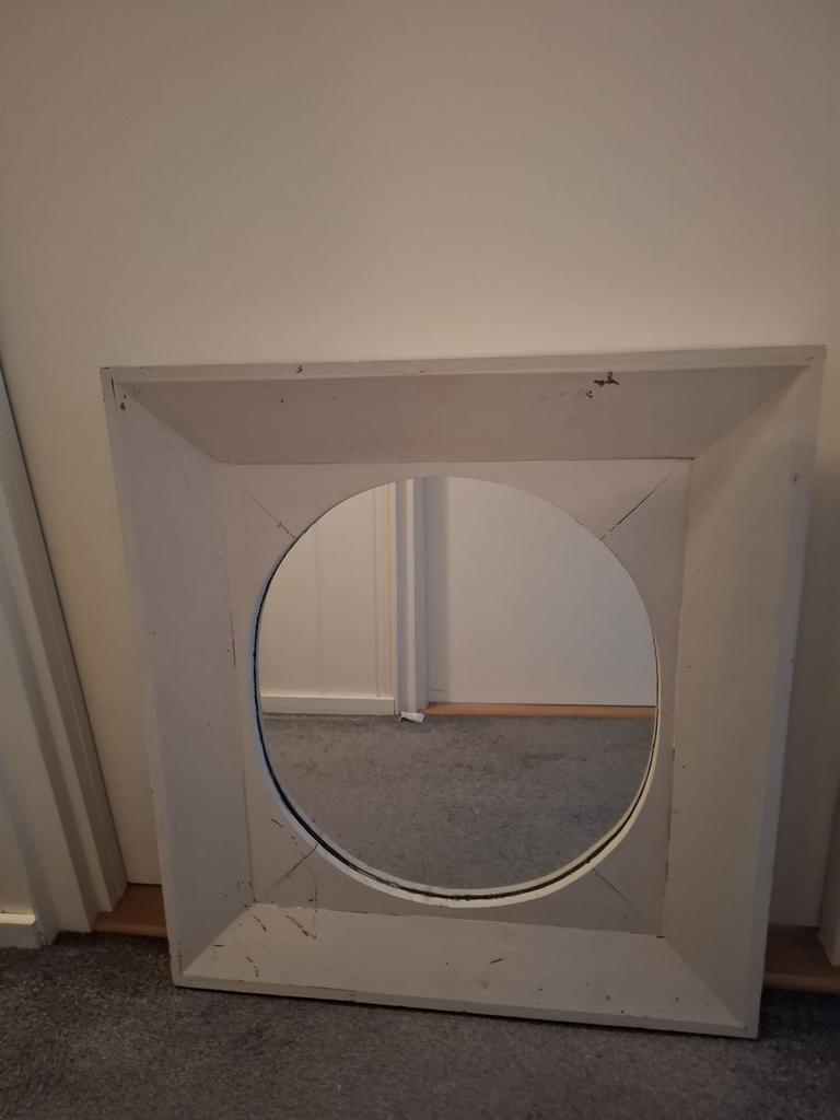 Brocante spiegel, Ophalen, Zo goed als nieuw, Minder dan 100 cm, Rechthoekig